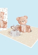 ΕΥΧΕΤΗΡΙΑ ΚΑΡΤΑ ORIGAMI 3D ΑΡΚΟΥΔΑΚΙ  12Χ17