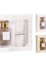 ΣΕΤ ΑΡΩΜΑΤΙΚΟ DIFFUSER & 2 ΚΕΡΙΑ ΧΡΙΣΤΟΥΓΕΝΝΙΑΤΙΚΑ GOLDEN AMBER