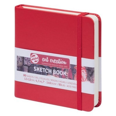 TALENS SKETCH BOOK RED  80Φ 12X12 140gr