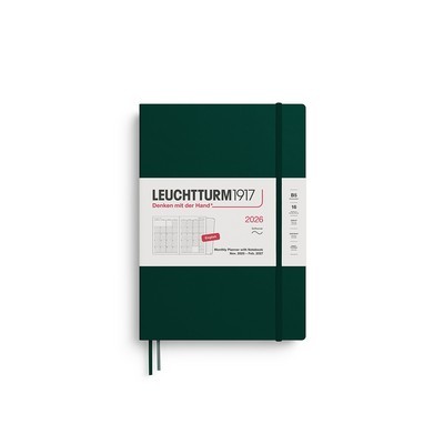 LEUCHTTURM1917 MONTHLY PLANNER & NOTEBOOK COMPOSITION B5 2026 SOFTCOVER FOREST GREEN