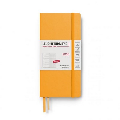 LEUCUTTURM 1917 2026 WEEKLY PLANNER + NOTES DOTTES WALLET A5 HARDCOVER RISING SUN