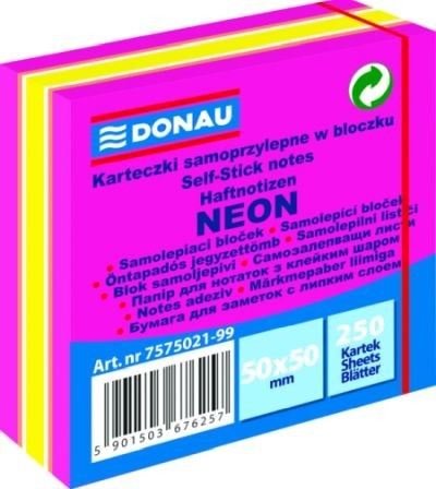 ΧΑΡΤΑΚΙΑ ΑΥΤΟΚΟΛΛΗΤΑ DONAU, NEON, 50Χ50, 250PCS