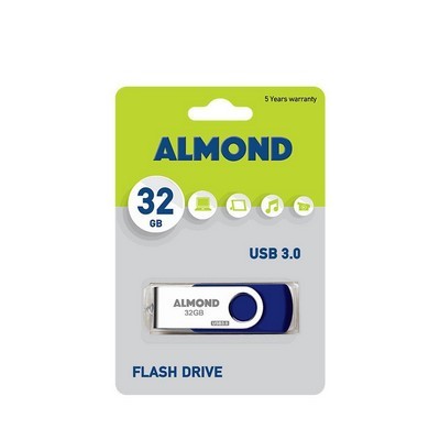 ALMOND FLASH DRIVE USB 3.0 32GB TWISTER ΣΚΟΥΡΟ ΜΠΛΕ