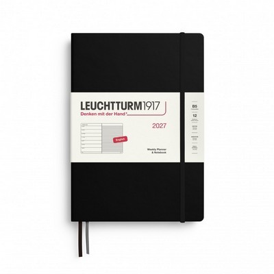WEEKLY PLANNER & NOTEBOOK LEUCHTTURM1917 2027 HARDCOVER 12M B5 BLACK