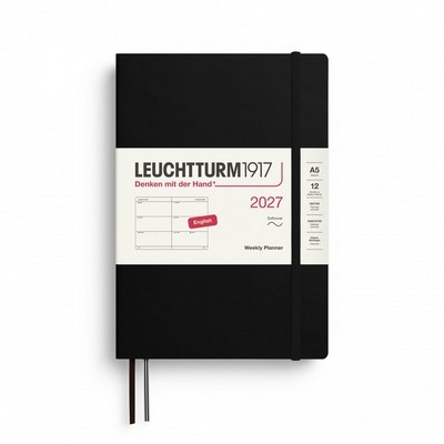 WEEKLY PLANNER LEUCHTTURM1917 2027 A5 SOFTCOVER 12M BLACK