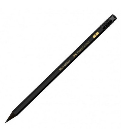 ΜΟΛΥΒΙ FABER CASTELL BLACK EDITION B ΜΕ ΓΟΜΑ