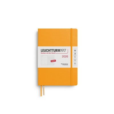 LEUCHTTURM1917 WEEKLY PLANNER & NOTEBOOK DOTTED MEDIUM A5 2026 HARDCOVER RISING SUN
