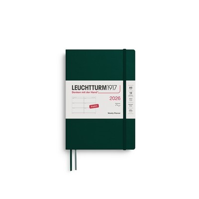 LEUCHTTURM1917 WEEKLY PLANNER MEDIUM A5 2026 SOFTCOVER FOREST GREEN